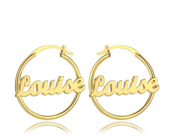 Custom Hoop Earrings - Personalized Name Jewelry, Unique Gift for Her, Customizable Gold & Silver Hoops, Stylish Name Accessories