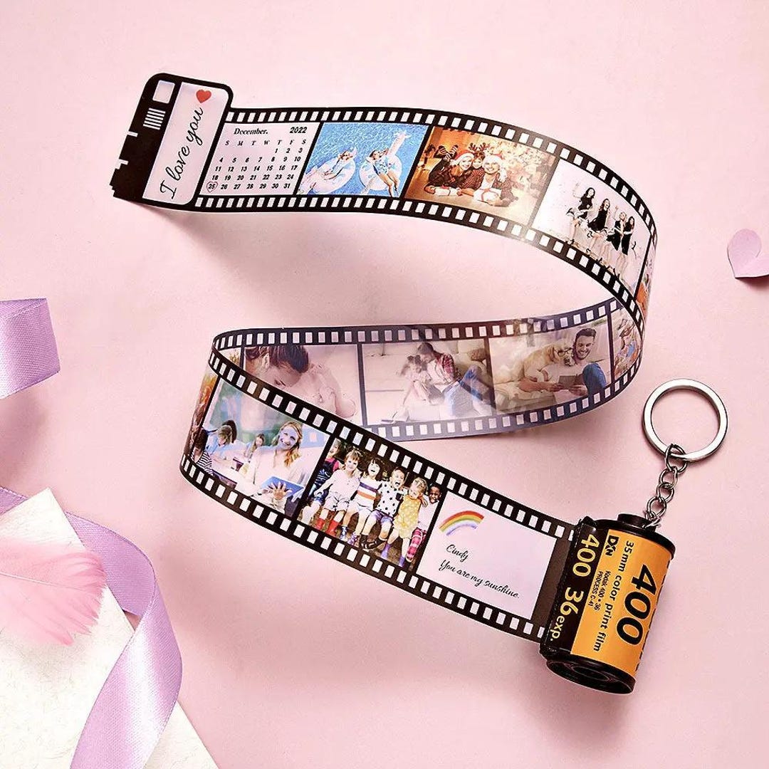 Camera Roll Keychain Personalized Photo Keychain Custom Date & Text ...