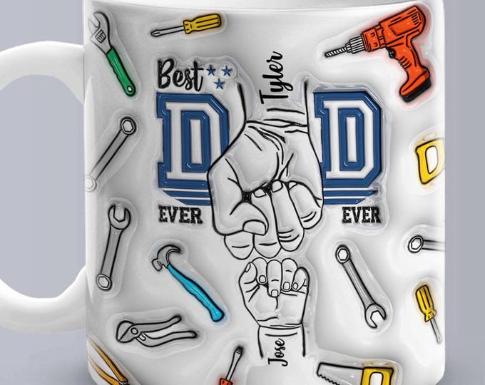 Printed Mug - Custom 3D Inflated Effect Mug for Father's Day Gift, Unique Personalized Coffee Cup