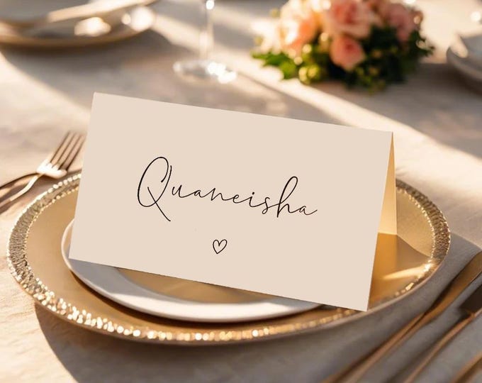 Wedding Place Names - Personalized Table Name Cards for Minimal Wedding Decor - Custom Seating Cards & Table Settings