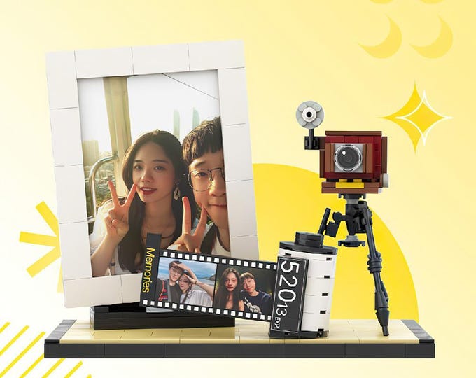 Photo Frame Film Puzzle Toy - Customized Building Brick Decoration for Couples, Unique Home Gift & Memory Keepsake