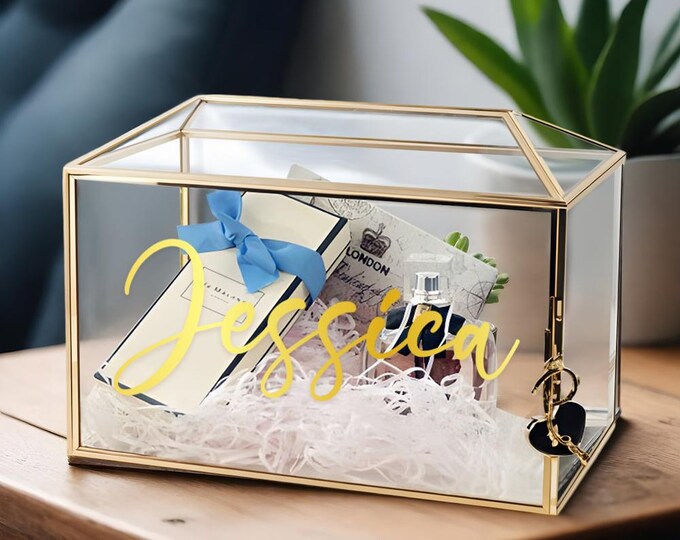 Glass Keepsake Box - Personalized Engraved Wedding Gift, Memory Storage, Custom Keepsake for Bride & Groom, Anniversary Present