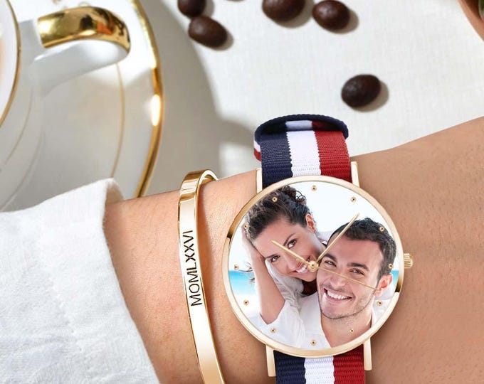 Nylon Photo Watch 40mm for Men - Customizable Color Band, Durable & Lightweight Men's Wristwatch, Unique Gift Idea