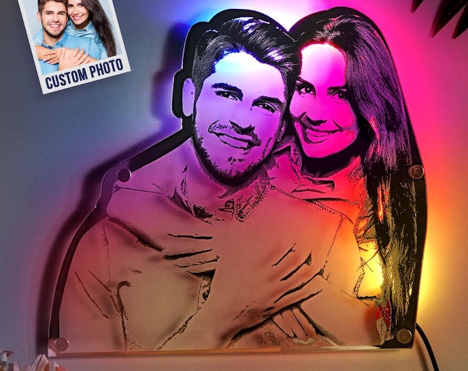 Portrait Mirror | Personalized Light Wall Decor Gift for Home | Unique Custom Decor Piece for Any Room