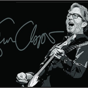 Eric Clapton digital art printable download, Classic rock Eric Clapton wall art printable