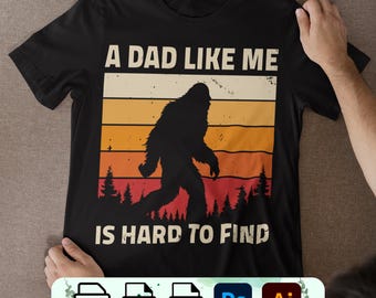 Bigfoot Dad PNG SVG PDF: Retro Vintage Design (Digital Download