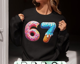 Six Seven Ice Cream Drip Meme PNG, SVG, PDF (Digital Download)