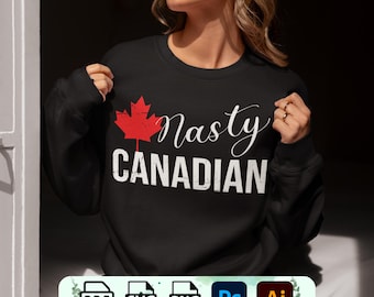 Nasty Canadian Maple Leaf Graphic: Sarcastic Canada Design (PNG SVG PDF)