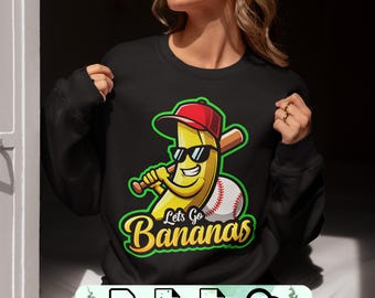 Funny Banana Baseball Team Mascot: PNG, SVG, PDF (Digital Download)