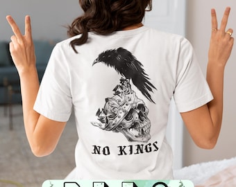 No Kings Crow Skull Design, Anti Trump Political SVG PNG PDF