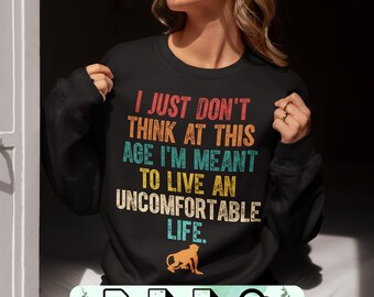 Uncomfortable Life Retro Design: Funny Inspirational Quote (PNG, SVG, PDF)