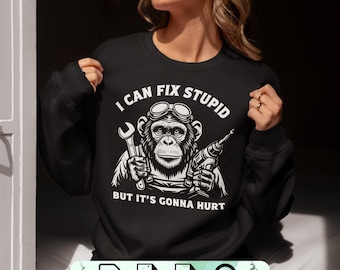 Funny Monkey Mechanic PNG: Sarcastic Quote Shirt Design (Digital Download