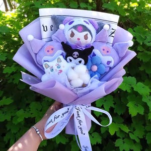 ぬいぐるみの花束、卒業祝い、ユニークな幼児向けギフト、母の日ギフト、結婚祝い、記念日ギフト、カラフルなぬいぐるみアニメブーケ