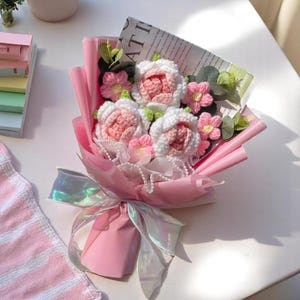 かぎ針編みの花束、ぬいぐるみの花束、卒業祝い、幼児へのプレゼント、おばあちゃんへのプレゼント、誕生日プレゼント、記念日のプレゼント、カラフルな花束