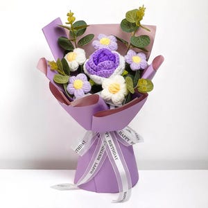 かぎ針編みの花束、ぬいぐるみの花束、卒業祝い、幼児へのプレゼント、おばあちゃんへのプレゼント、誕生日プレゼント、記念日のプレゼント、カラフルな花束