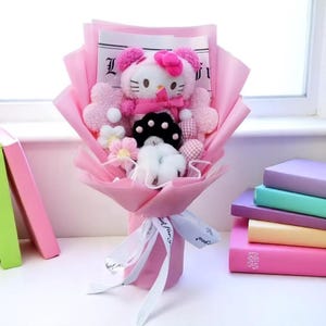 ぬいぐるみの花束、卒業祝い、ユニークな幼児向けギフト、母の日ギフト、結婚祝い、記念日ギフト、カラフルなぬいぐるみアニメブーケ