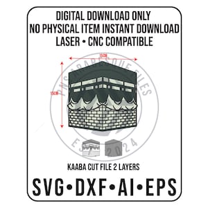 Kaaba Wall Art Cut File | 2-layer Islamic Decor (svg dxf ai eps)