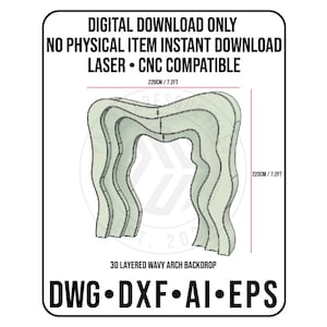 Layered 3D Arch Wavy Backdrop Cnc Laser Plasma file, Dxf, Dwg, Ai, Eps