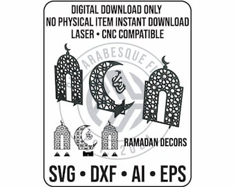 Ramadan Table Decor – Islamic Ramadan Display svg dxf ai eps digital file