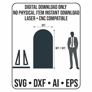 Arch Backdrop SVG – 5ft & 6ft Plain Design, Laser Cut File (Digital Download)