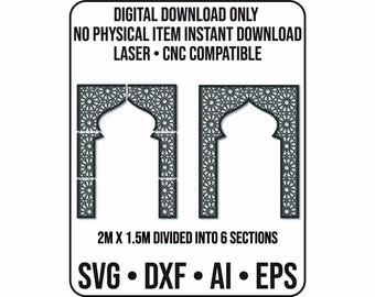 Islamic Mihrab Arch Wall Panel Laser Cut CNC File (Digital Download, 2m x 1.5m )