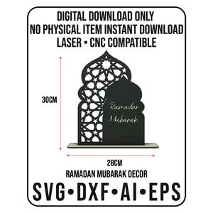 Layered Ramadan Mubarak Table Decor | Laser Cut File (svg, dxf, ai, eps) image 1