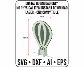 Heißluftballon Backdrop Laser Cnc Cut File, svg dxf ai eps