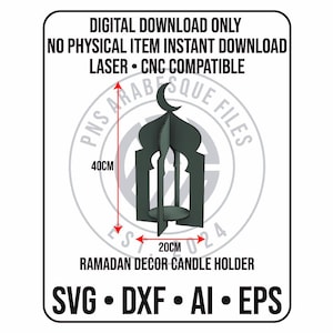 Ramadan Candle Holder Table Decor Lantern, svg dxf ai eps, digital file
