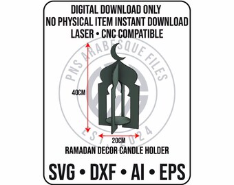 Ramadan Candle Holder Table Decor Lantern, svg dxf ai eps, digital file