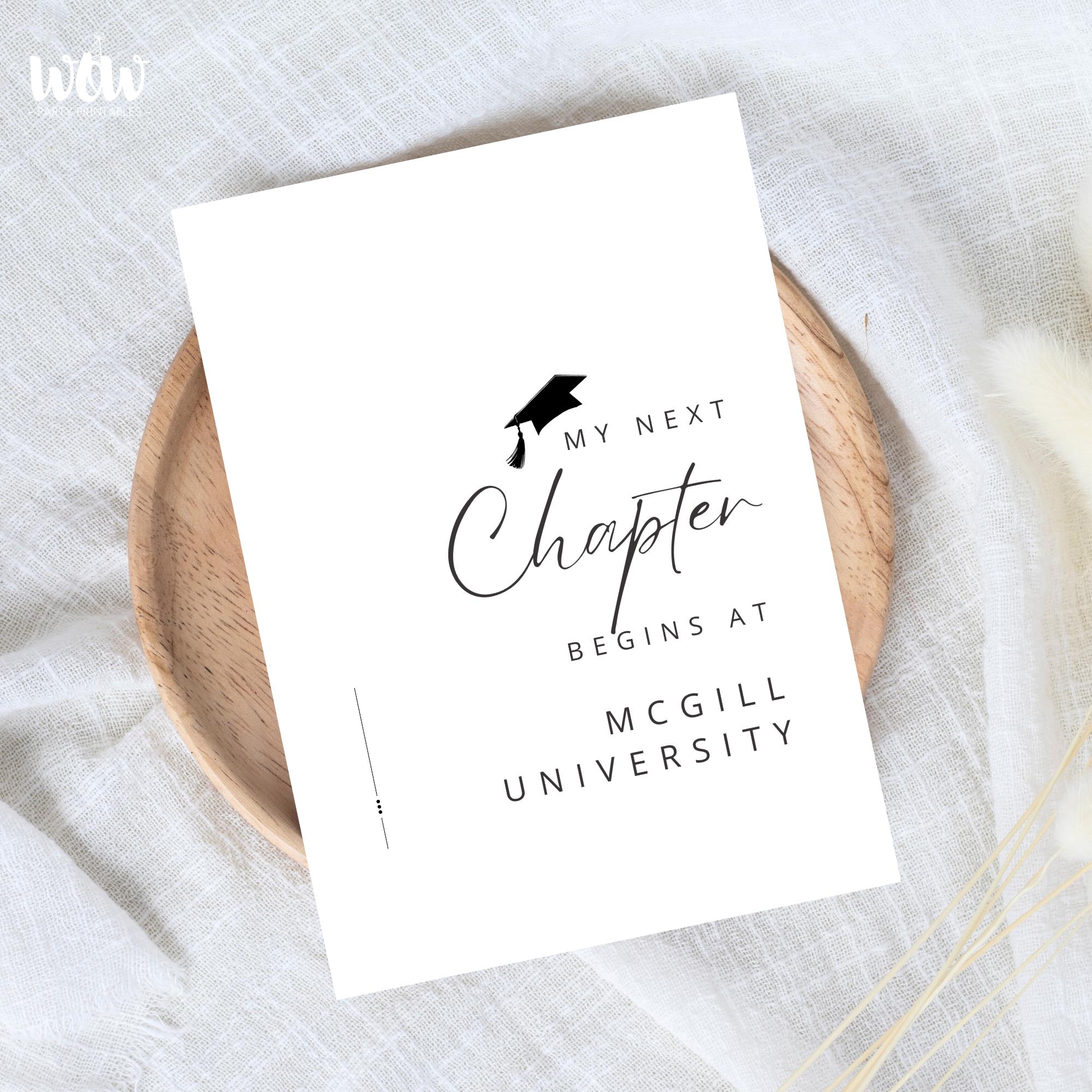 My Next Chapter Begins at Sign, Graduation Printable, Editable Canva ...