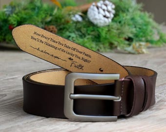 Cinturón de cuero personalizado para hombre: cinturón grabado a medida, regalo único para esposo, novio, papá, padrinos de boda, aniversario o Navidad.
