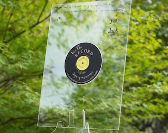 Personalized Vinyl Record Guest Book, Music-Themed Wedding Guestbook Alternative, Custom Drop Box Keepsake for Couples & Wedding Decor
