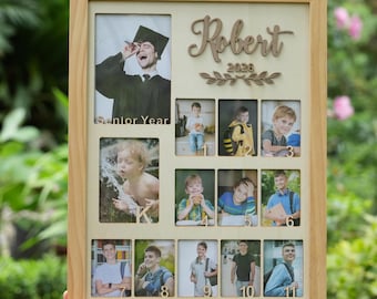 Rustic School Years Photo Frame: K-12 Graduation Keepsake