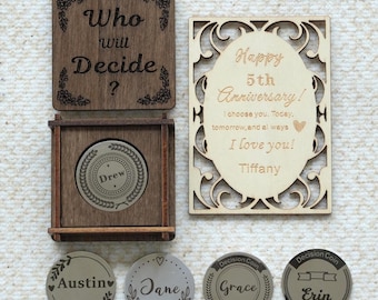 Personalized Decision Coin for Couples, Custom Coin, Anniversary or Birthday Gift, Relationship Decision Maker, Couple Gift Idea