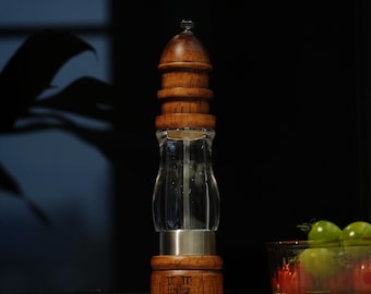 Wooden Pepper And Sea-salt Grinder Bottle,Manual Spice Mill, KitchenArt,Modern Kitchen,Classic Kitchen Accessory,Engrave Gift,Customed decor