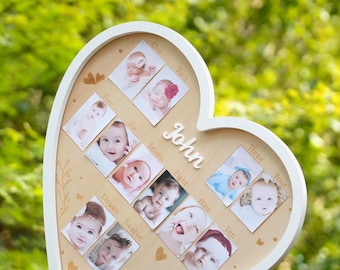 Custom Baby Photo Frame, 1st Birthday Keepsake, Personalized Baby Gift, Baby Shower Gift, New Parent Gift, First Birthday, New-born Gift