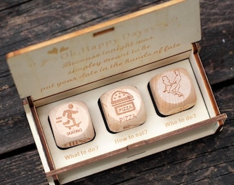 Personalized Sexy Date Night Dice Box, Romantic Gift for Couples, Perfect for Birthdays, Anniversaries, Weddings, or Valentine’s Day
