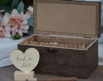 Personalized GuestBook Box With Love Puzzle,Wooden Love Card For Wedding,Wedding Decor,Bridal Shower Gift,Wood Decorations