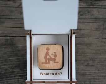 Personalized Wooden Love Dice Box, Romantic Gift for Couples, Perfect for Anniversaries, Weddings, Valentine’s Day, or Sexy Date Nights