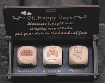 Sexy Date Night Dice Box, Personalized Sexy Gift, Gift Idea for Birthdays, Valentine's Day, Anniversary or Wedding, Custom Gift for Couples