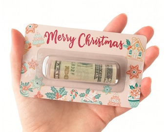 Divertido portatarjetas de regalo navideño, tubo creativo para dinero