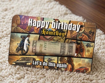 Funny Birthday Money Card, Homeboy Cash Holder, Gag Gift for Him, Sus Joke Card