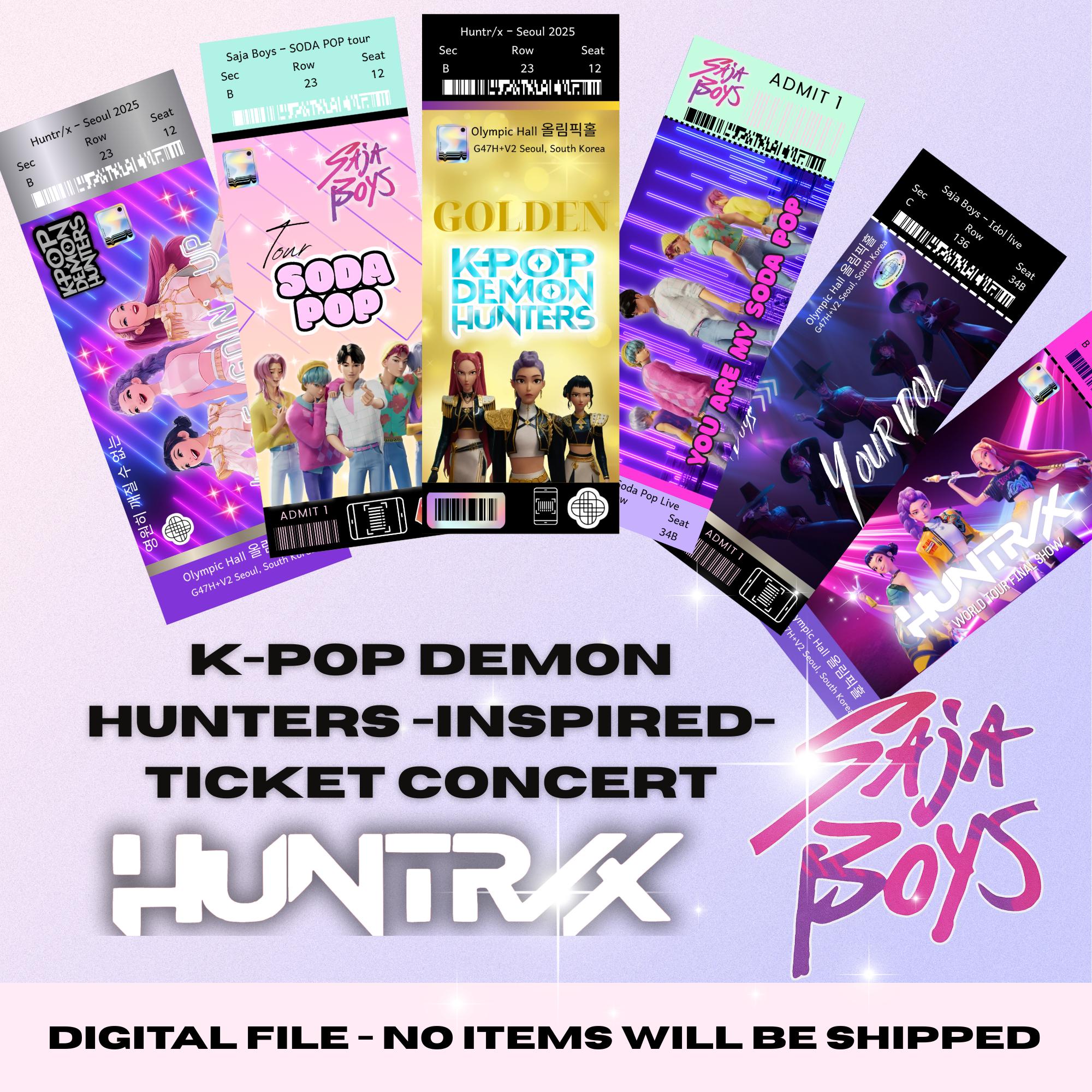 K-pop Concert Tickets Inspired • SET OF 6 Digital Tickets