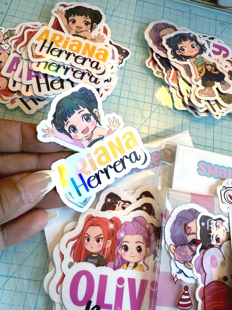 Custom K-pop Inspired Name Labels, Waterproof Vinyl Stickers - Etsy