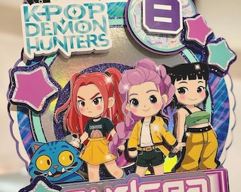 Kpop Cake Topper K-Pop Topper Huntrix Cake Topper Demon Hunters Party