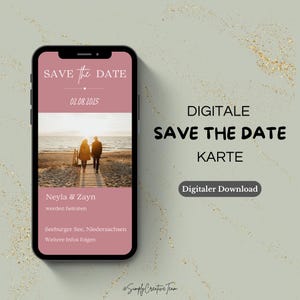 デジタル Save-the-Date カード – WhatsApp などに最適なモダンな結婚式招待状