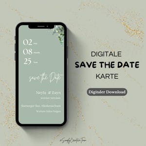 デジタル Save-the-Date カード – WhatsApp などに最適なモダンな結婚式招待状