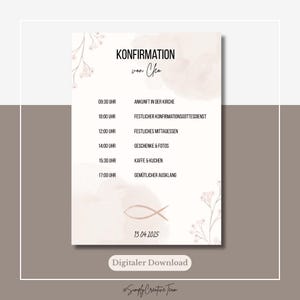 Personalized Confirmation Daily Schedule Card to Print – Digital, Instant Download, Unlimited Printability, Perfect for Guests & Celebration