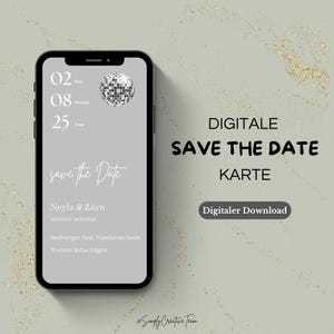 デジタル Save-the-Date カード – WhatsApp などに最適なモダンな結婚式招待状