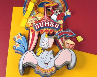 Décoration de gâteau Dumbo Circus pour une décoration de fête d'anniversaire | Thème du carnaval en couches 3D